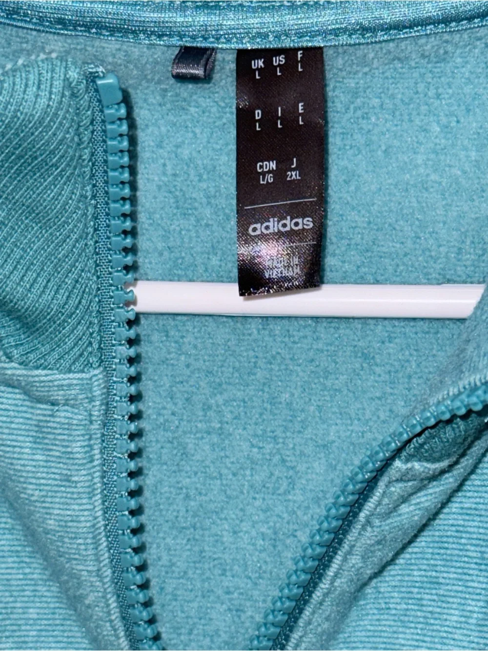 adidas Go-To 1/4 Zip Golf Hoodie Arctic Fusion Teal Blue Fleece Pullover L